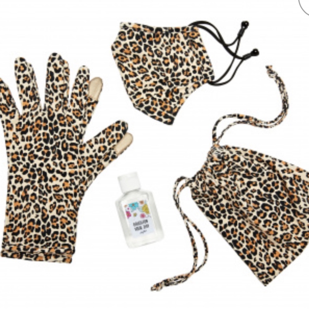 NEW Brighton leopard mask glove sanitizer pouchset
